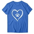 thumbnail image 2 of Felirenzacia Pet Mom's Heart Design Graphic Short Sleeves T Shirt Summer Casual Cotton Pullover Tee Tops for Big and Tall Women Blue,L, 2 of 6