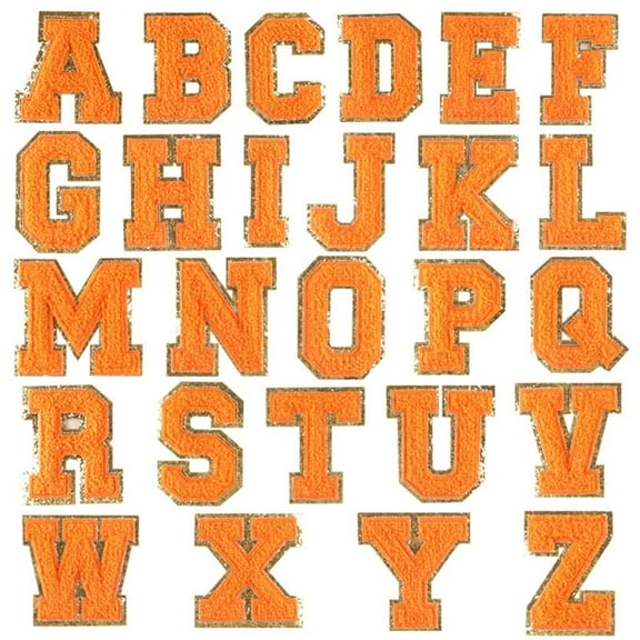 AOOOWER 26Pcs Letter Sew on Patches Embroidered Letter Sew On Yarn Patches Applique for Kids Clothing Jackets Jeans Bags