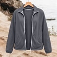 thumbnail image 6 of CBASIHI Womens Polar Fleece Jackets with Pockets Lightweight Fall Casual Long Sleeve Zip Up Coats Gray S, 6 of 6