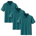 thumbnail image 3 of Lumosvexa Boys Polo Shirts 3 Pack, Short Sleeve Cotton Soft Henley Neck Active Summer School Uniform Green 3, 3 of 10