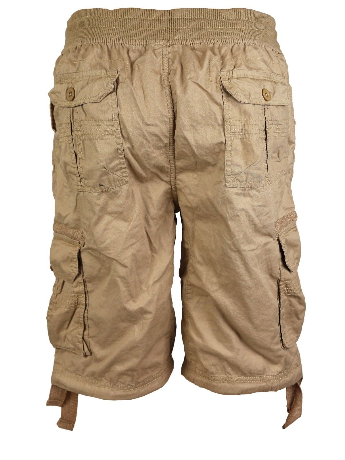 men's elastic drawstring cargo shorts