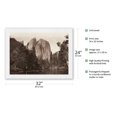 thumbnail image 2 of Cathedral Rock - Yosemite National Park California - Black and White Historic Photograph by Carleton E. Watkins c.1865 - Japanese Unryu Rice Paper Art Print 24 x 32 in, 2 of 4