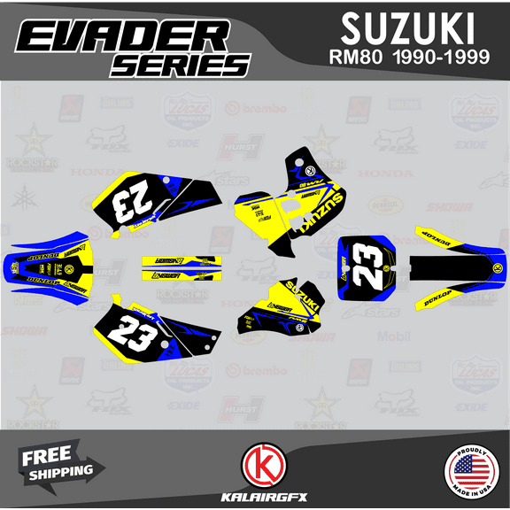 Kalair GFX Graphics Kit for Suzuki RM80 (1990-1999) Evader Series