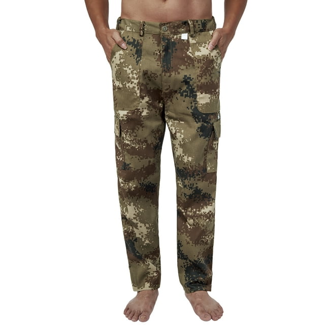 FOCUSSEXY Men Comfort Cargo Pant Tactical Combat Cargo Pocket Long Pants Work Wear Casual Bottoms Outdoor Camo Stretch Cargo Pants