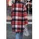 thumbnail image 4 of Abrigo PRETTYGARDEN Shacket a Cuadros con Botones Mezcla de Lana Rojo Talle S, 4 of 8