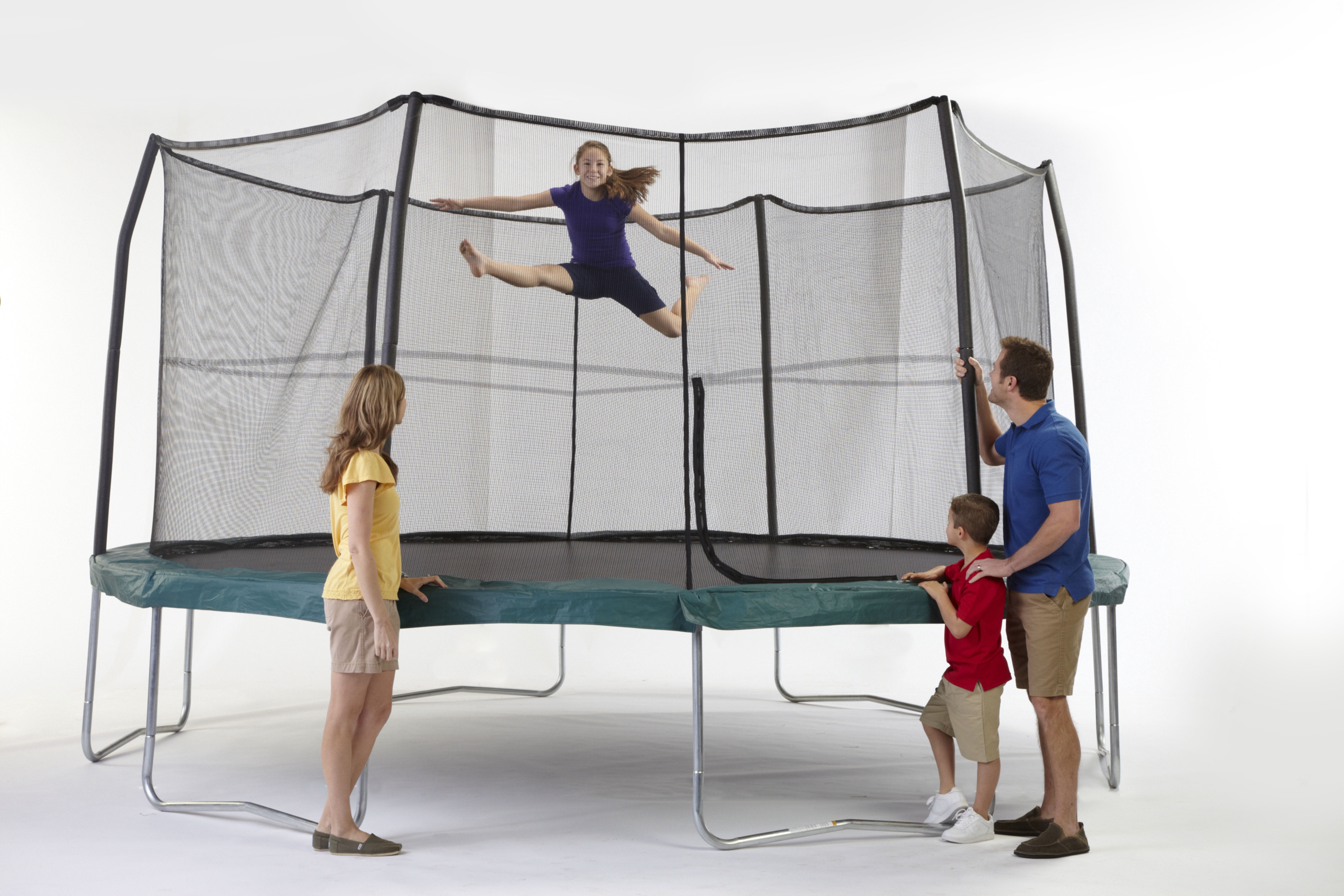 JumpKing 15' Trampoline and Enclosure with 6 Poles/6 Legs