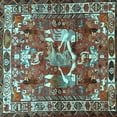thumbnail image 1 of Ahgly Company Indoor Square Animal Light Blue Traditional Area Rugs, 4' Square, 1 of 4