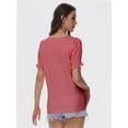 thumbnail image 4 of Womens Summer Tops Casual Square Neck Short Sleeve T Shirts, 4 of 6