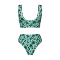 thumbnail image 5 of Daiia Pineapple Sea Turtle Women's Bikini Set Two Piece Swimsuit High Waisted Bikini Adjustable Straps Bikini Perfect for Beach, Pool, and Summer Vacation-Small, 5 of 9