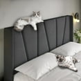 thumbnail image 7 of Allewie Queen Bed Frame, Upholstered Platform Bed with Wingback and Geometric Headboard, Gray, 7 of 7