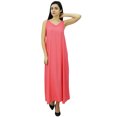 thumbnail image 4 of Bimba Robe Maxi à Bretelles Spaghetti Unie pour Femmes pour l'Été Plage Robe d'Été, 4 of 9