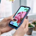 thumbnail image 3 of Compatible avec LG Stylo 6 Cas, Tout le Corps 3 en 1 Hybride Mince Couverture Rigide en Caoutchouc Souple Silicone Robuste Antichoc Coque de Protection Téléphone Housse pour LG Stylo 6 2020-Bleu Foncé, 3 of 6