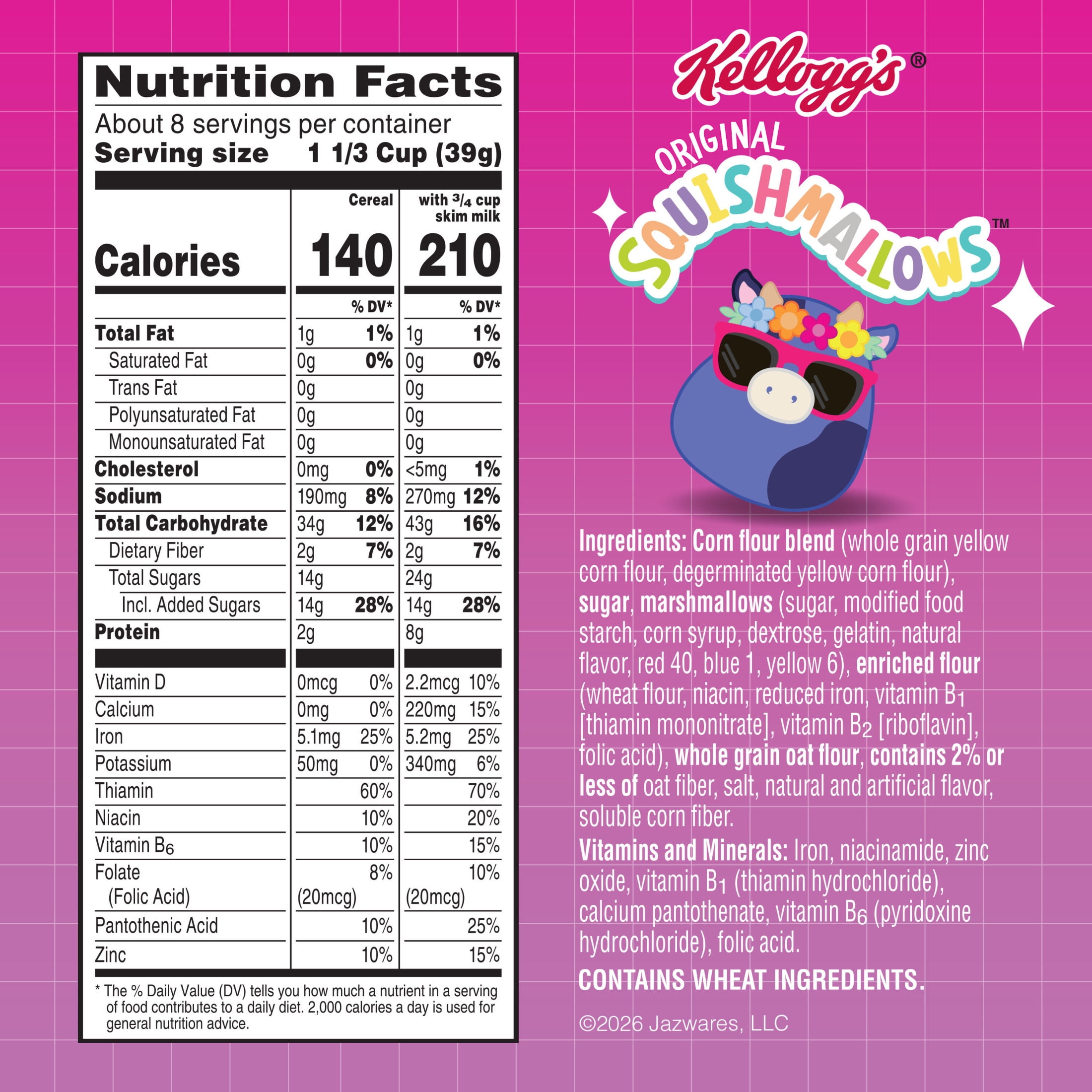(8 pack) Kellogg's Spring Vibes Original with Marshmallows Breakfast Cereal, Kids Cereal, 11.6  oz