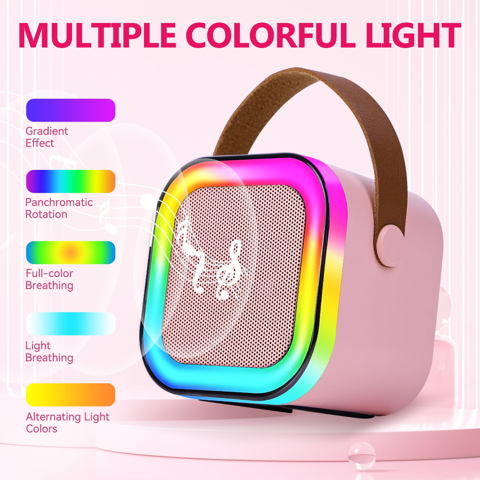 JELLOO Mini Karaoke Machine Portable Bluetooth Speaker with 2 Wireless Mic for Kids, Karafun Premium Songs for All Ages, Christmas Birthday Gifts for Girls Boys