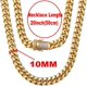thumbnail image 5 of Conjunto de cadena de eslabones cubanos de Miami para hombres Acero inoxidable chapado en oro de 18 quilates 10/12 mm Pulsera de acera Collar Cadenas de diamantes, 5 of 5