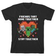thumbnail image 1 of Minecraft T-Shirt Noir pour Enfants Amis Qui Minent Ensemble TG, 1 of 2