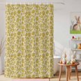 thumbnail image 6 of Shower Curtain Yellow Floral Silhouette Shower Curtains for Bathroom Decor, Waterproof Polyester Shower Curtain Set with Hooks, Standard Size 72" x 72" Vintage Spring Flower, 6 of 9