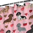thumbnail image 3 of Pink Cute Dachshund Dog and Love Heart Shower Curtain 36"x72" ,Bathroom Decorative Shower Curtains Set with 12 Hooks,Modern Waterproof Washable Shower Curtain, 3 of 6