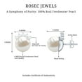 thumbnail image 5 of Rosec Jewels Freshwater Pearl Solitaire Stud Earrings with Diamond for Women - AAA Grade, 10K White Gold, 5 of 6