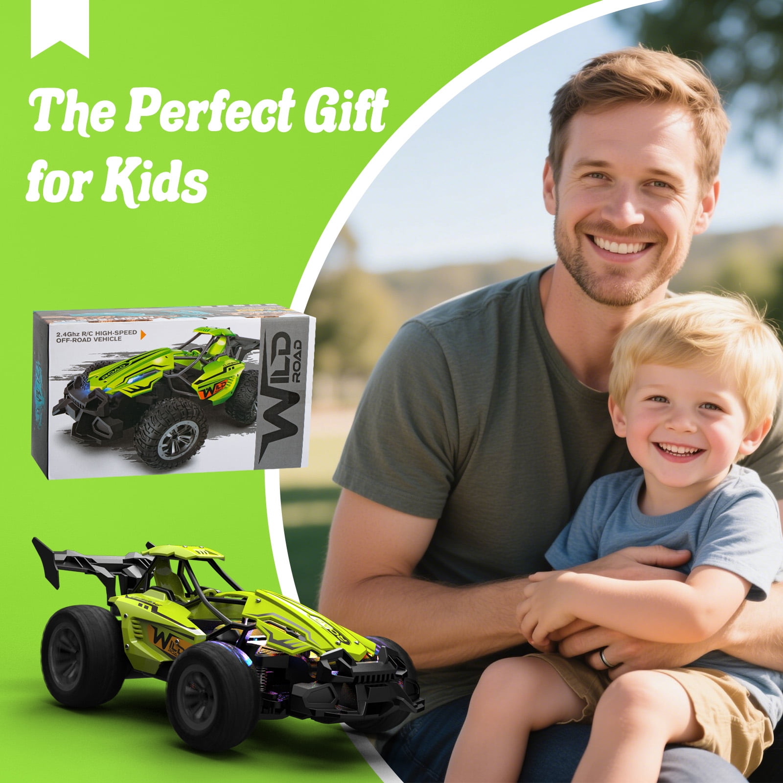 Dammyty Remote Control Cars, 2.4Ghz High Speed RC Car Toys for Boys Girls, All Terrain off Road RC Truck for Kids