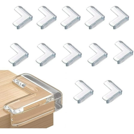 GoXteam 12 Pack Corner Guards Corner Protectors Baby Proof Furniture Corner & Edge Safety Bumpers, Table Corner Protector for Furniture Corner Covers Baby Safety, Baby Proofing, L Shaped
