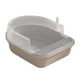 thumbnail image 5 of Caja de arena para gatos, inodoro para gatitos, orinal semicerrado, arena para gatos resistente de lados altos Gris XL, 5 of 9