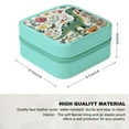 thumbnail image 2 of ZFLMY Dinosaur Flowers PU Leather Jewelry Box for Necklace, Ring, Earring - Compact Travel Case with Multiple Storage Spaces Green, 2 of 5