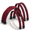 thumbnail image 1 of LINKUP - AVA 30cm PSU Cable Extension Sleeved Custom Mod GPU PC Braided w/Comb Kit | 1 x 24 P (20+4) | 2 x 8 P (4+4) CPU | 2 x 8 P (6+2) GPU Set | 300mm - RedBlack, 1 of 4