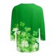 thumbnail image 5 of RKSTN 3/4 Length Sleeve Womens Tops Oversized Crewneck St Patricks Day Lucky Shamrocks Graphic Print T Shirt Womens Casual Plus Size Round Neck Loose Irish Festivities Three Quarter Sleeve Shirt, 5 of 6