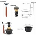 thumbnail image 2 of Jinsinto 4Pcs Professional Rosewood Badger Shaving Kit For Men, Including Manual Razor + Stainless Steel Stand Holder + Brush + Bowl Set,, 2 of 5