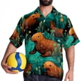 thumbnail image 4 of Platypus Men's Short Sleeve Printed Poplin Beach Shirts with Spread Collar - Casual Button Down Summer Tops for Unisex, 4 of 6