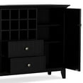 thumbnail image 4 of Simpli Home Bedford SOLID WOOD and Pine 54 inch x 17 inch Rectangle Transitional Sideboard Buffet and Wine Rack in Black, 4 of 12