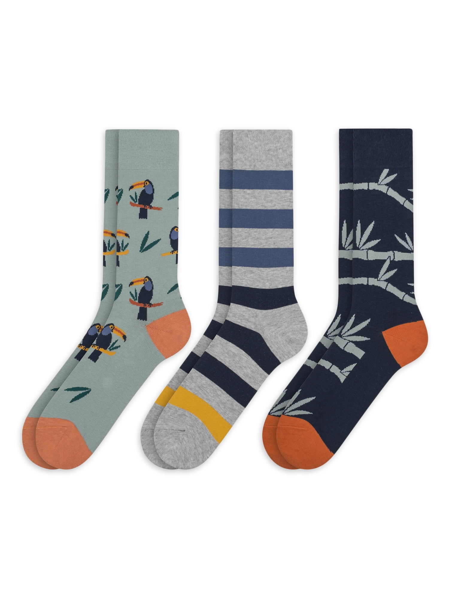 Men's 3 Pack Cotton Novelty Crew Socks