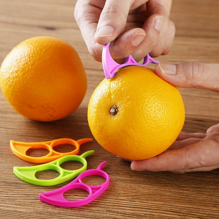 Jeobest 5PCS Orange Citrus Peelers - Orange Opener Peeler Slicer Cutter Plastic Lemon Citrus Fruit Skin Slicer Peeler Remover Kitchen Accessories Color Sent Randomly
