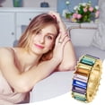 thumbnail image 1 of pstuiky Rings Ladies Fashion Diamond Colorful Personality Geometric Jewelry Size 5, 1 of 5
