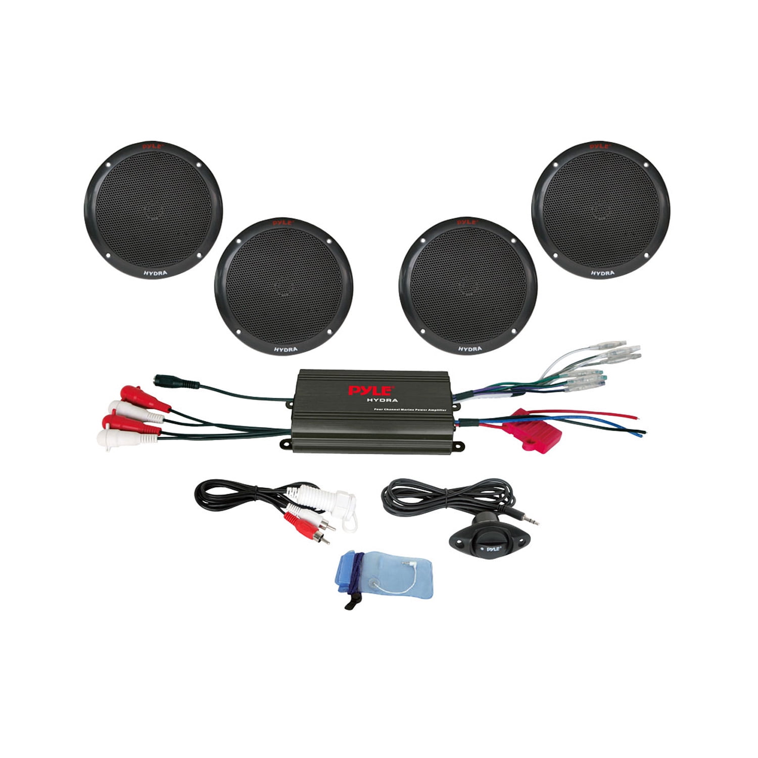 Pyle 4 Channel 800 Watt Waterproof Micro Marine Amplifier and 6.5Inch