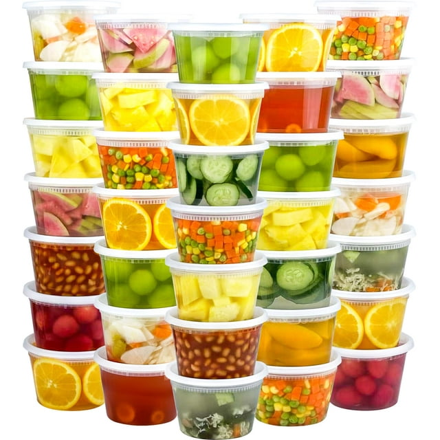 Set Dipoo de 120 recipientes herméticos para alimentos de 16 oz