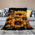 thumbnail image 2 of COMIO  Sunflower Floral Blanket for Women Kids Girls Wife Sister Butterfly Yellow Flower Plush Throw Valentines Birthday Bedroom Bed Decor, 2 of 6