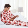 thumbnail image 6 of Salouo Octopus Print Button-Front Long Sleeve Pajama Set for Men, Soft 2Pjs Men's Long Sleeve Sleepwear-XX-Large, 6 of 7