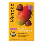 Kencko Passionista Organic Fruit Snacks, 5.6oz, 8 Pack