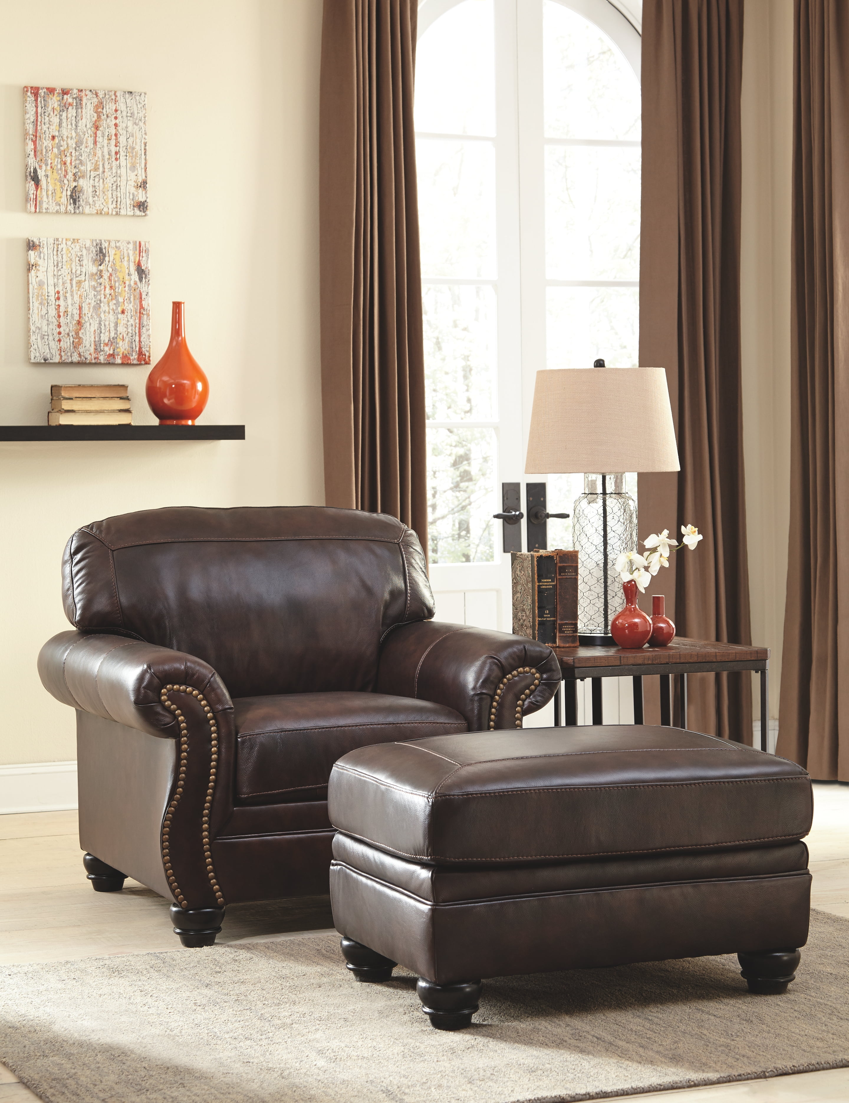 Ashley Furniture Bristan Chair In, Ashley Furniture Leather Chair And Ottoman