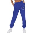 thumbnail image 2 of Women's Printed Jogger Pants, Loose Casual Sports Trousers with Pockets, Party & Travel Wear | VerBelle,Blue 2XL, 2 of 5