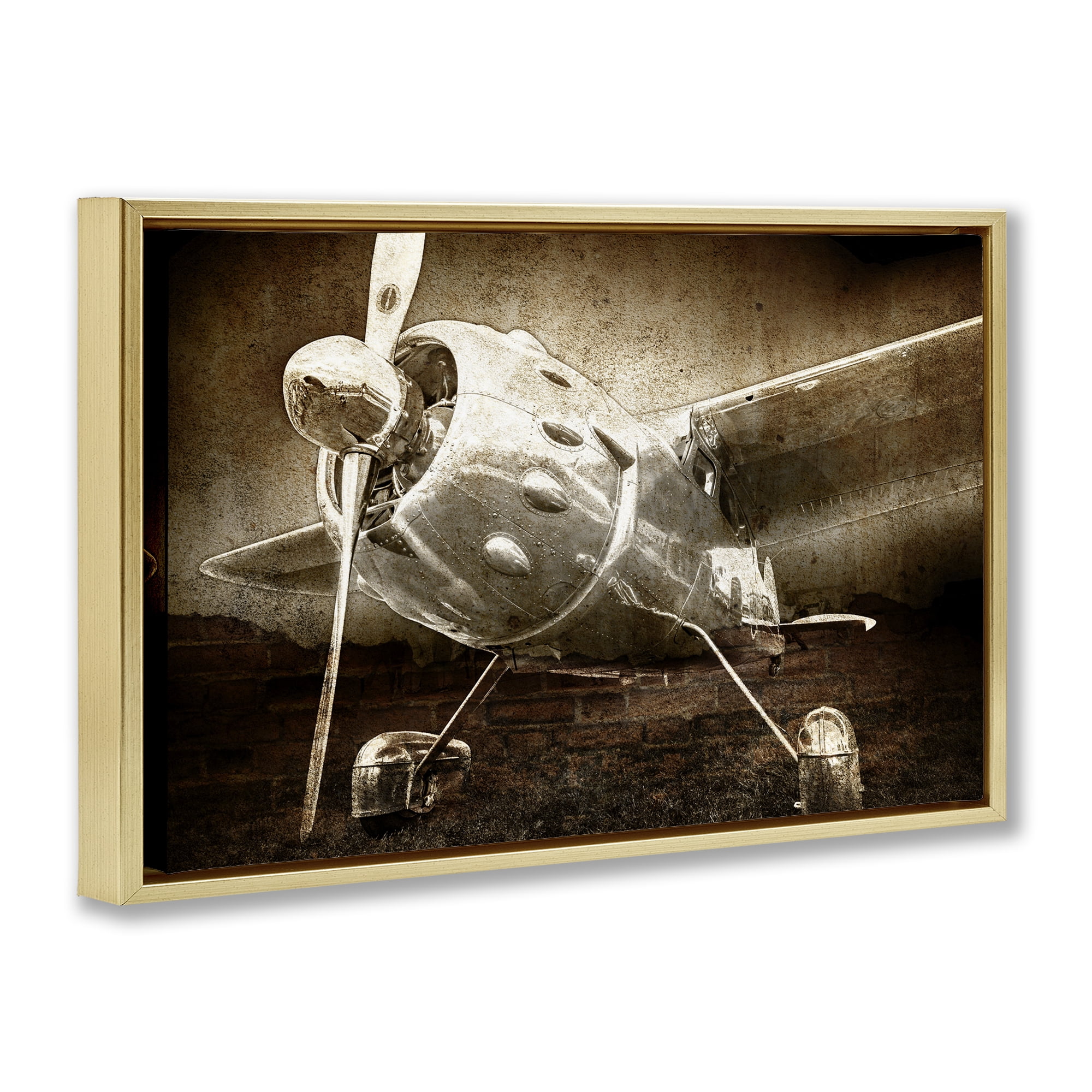 Stupell Industries Taking Flight Vintage Gold Framed Floater Canvas Wall Art, design by Kim Allen