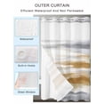 thumbnail image 2 of No Hook Cloth Fabric Shower Curtain with Snap in Liner, Brown Gray White Waterproof Shower Curtains Set with See Through Top Window, Vintage Rustic Abstract Mottled Art Bath Curtains Shower 72"x96", 2 of 6