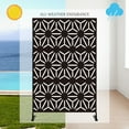 thumbnail image 2 of Kozyard Metal Privacy Screen 74" H x 47.2" W Decorative Outdoor Divider with Stand Panels Freestanding Screen Set for Deck Patio Balcony Garden Outdoor&Indoor(Black/Hexagonal Star), 2 of 7