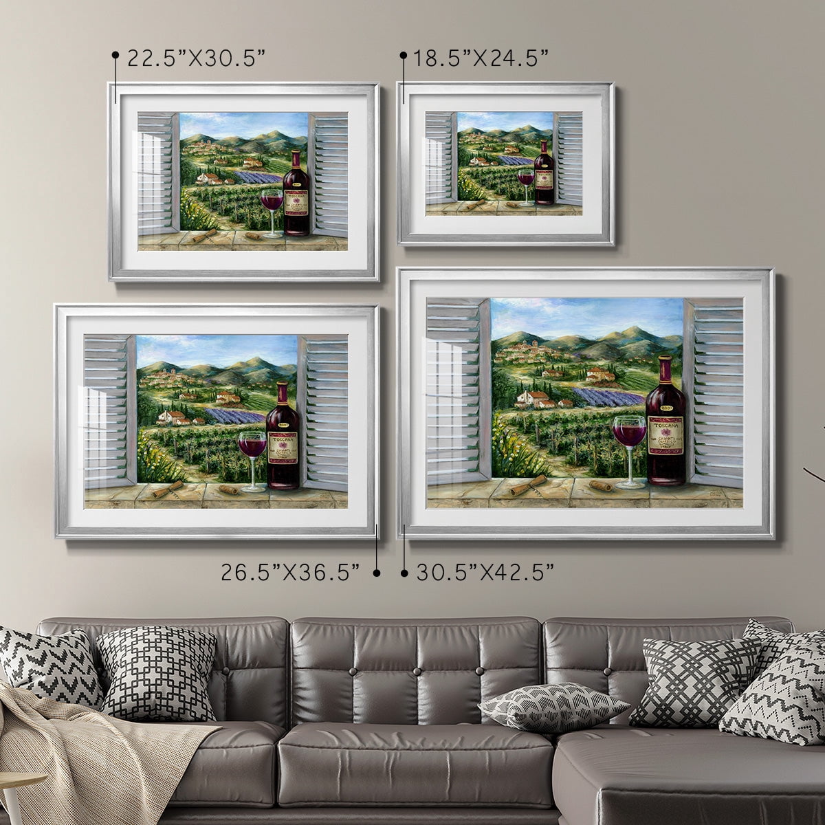 Tuscan Red and Vineyard Premium Framed Print - Ready to Hang