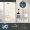 thumbnail image 5 of Lincoln 1-Light 12.75 in. Wide Muted Brass Gold Globe Mini Pendant with White Milk Glass Shade, 5 of 10