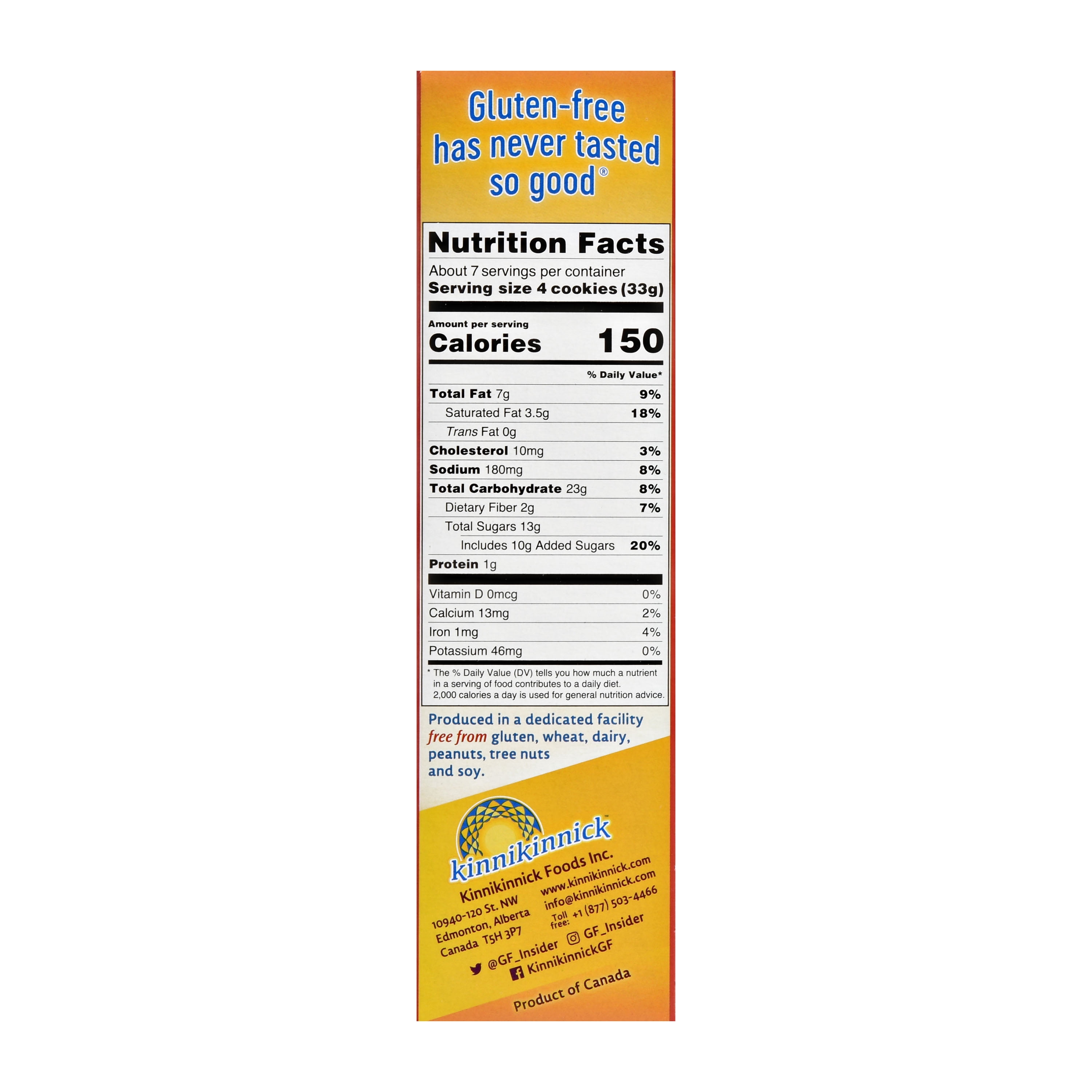 (3 pack) Kinnikinnick Foods Gluten Free Montanas Chocolate Chip Cookies, 8.0 OZ