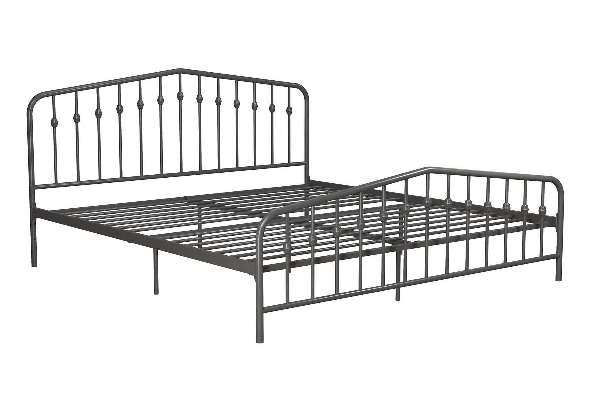 Novogratz Bushwick Metal Bed, King, Gunmetal Gray