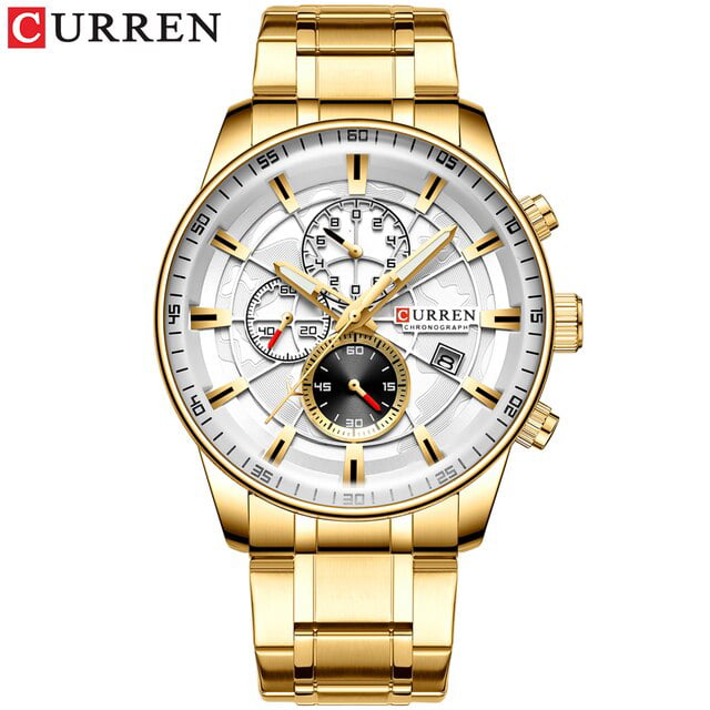 CURREN Fashion Men's Chronograph Watches Stainless Steel Band Luxury Brand  Wristwatches for Male with Luminous